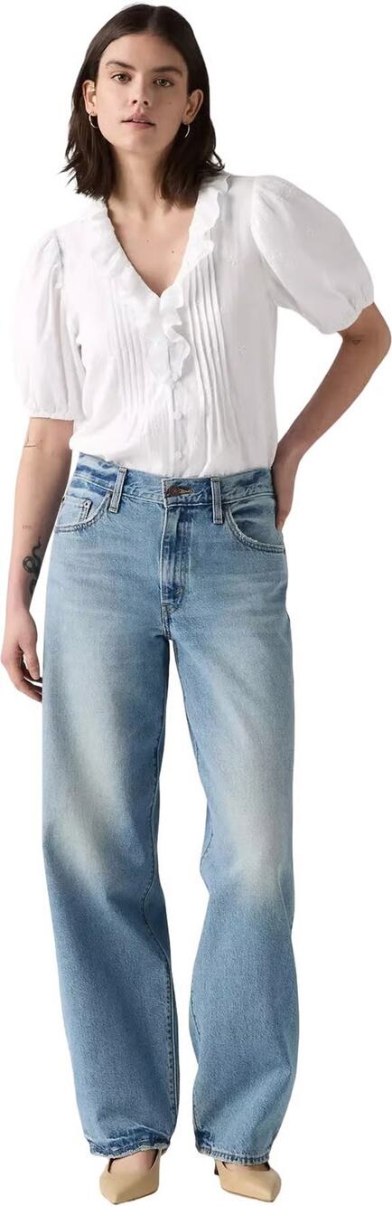 Levi's Premium Baggy Dad Jeans Women's Size 28 Blue Light Wash Mid-Rise Relaxed